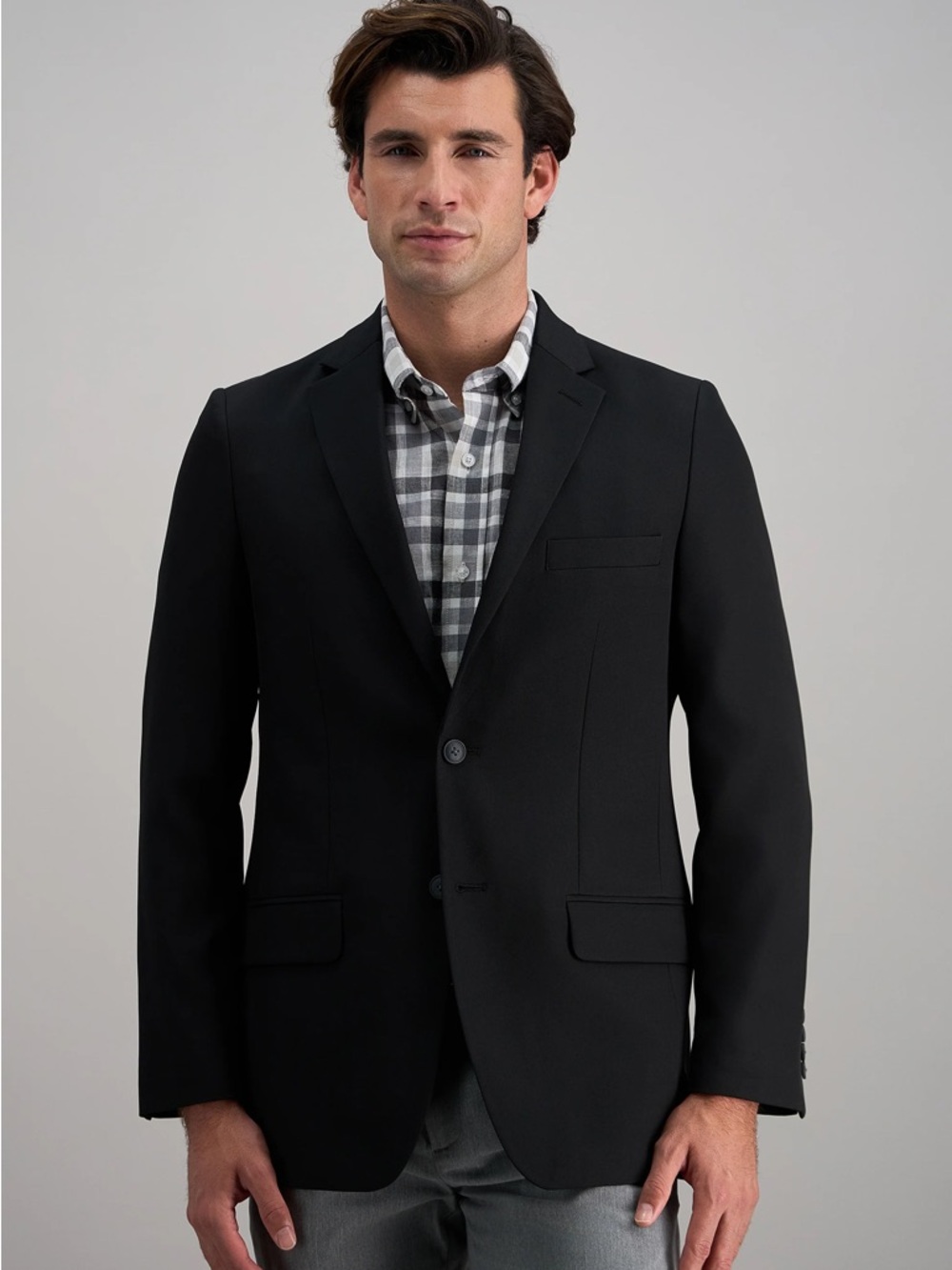 Haggar Men's Black Two-Button Sport Coat 44S